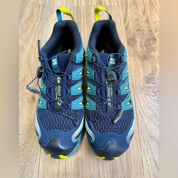 Salomon Xa Pro 3D V9 Goretex Navy Blazer Hydro Evening Primrose Size 8.5 LNC - Picture 4 of 10